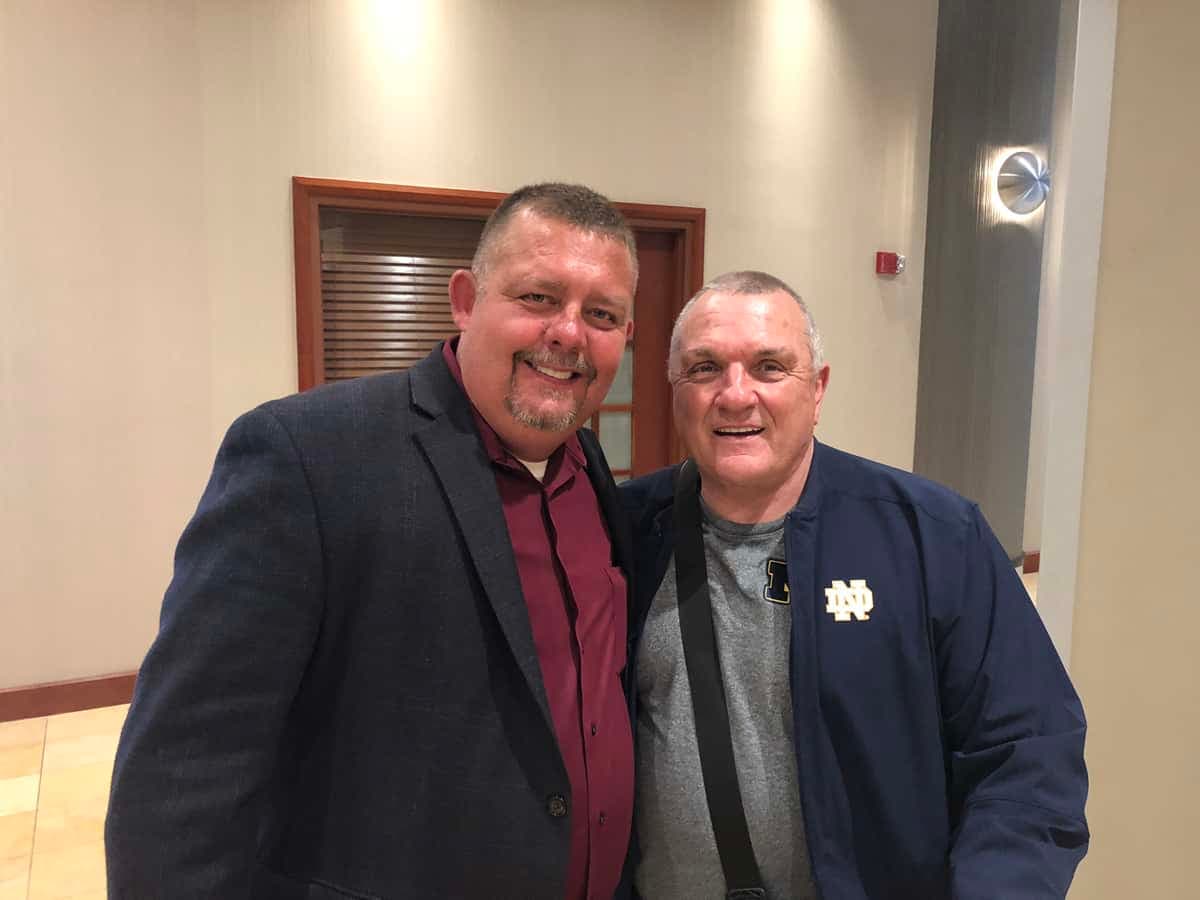Tim Johnson with Rudy Ruettiger (Notre Dame Football)