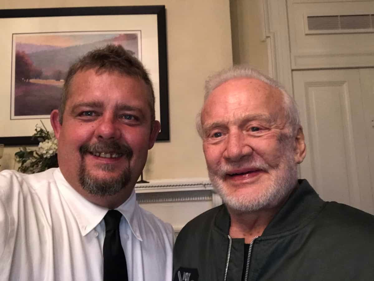 Tim Johnson with Buzz Aldrin (American Astronaut)